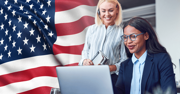US-recruiter-colleagues-discussing-funding